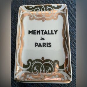 Mentally in Paris Elegant Gold and White Decorative Tray